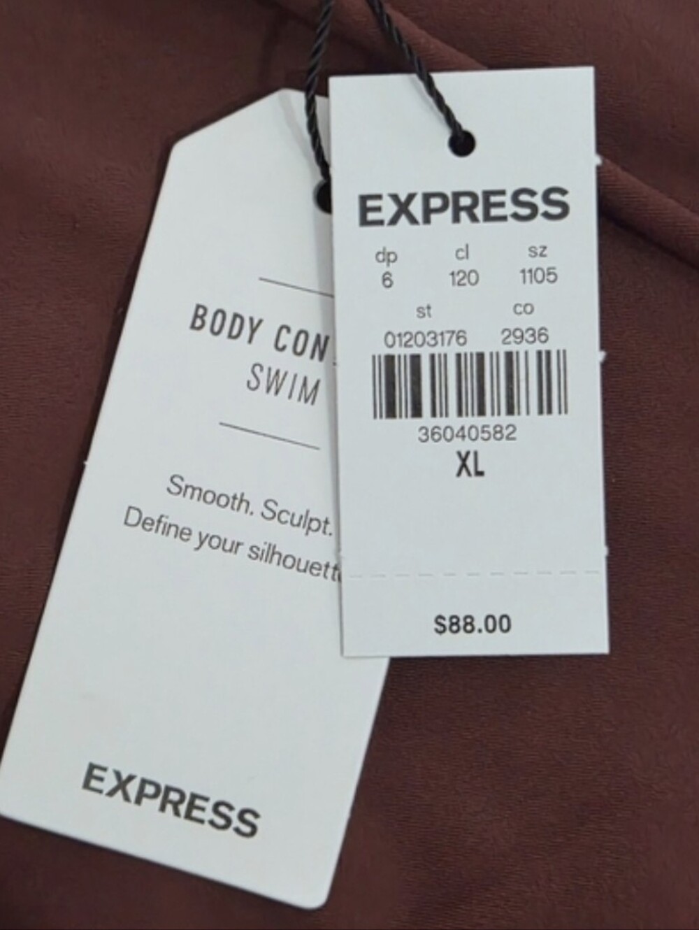 Express Body Contour One Piece Swimsuit XL NWT Minimalist Chic Baddie Resort - Picture 4 of 11